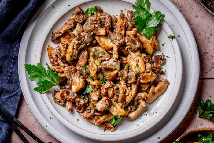 Crispy Garlic Butter Oyster Mushrooms