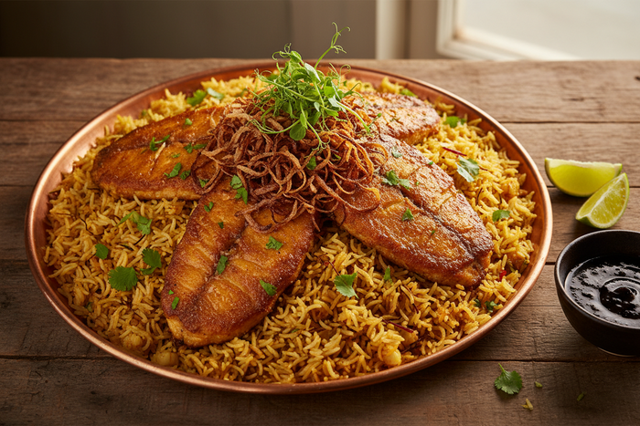 Mahyawa Machboos (محبوس بالمحياوة) — Bahraini Spiced Fish Rice
