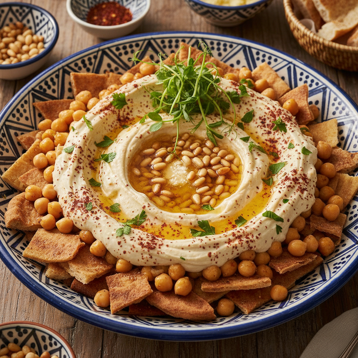 Fattet Hummus (فتة حمص) — Levantine Layered Chickpeas